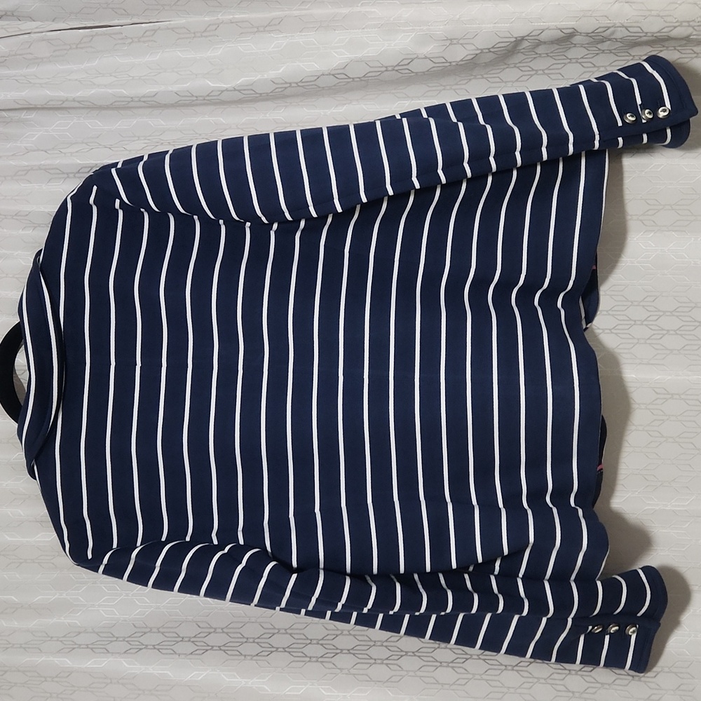Charter Club Navy and White Striped Blazer - Picture 11 of 14